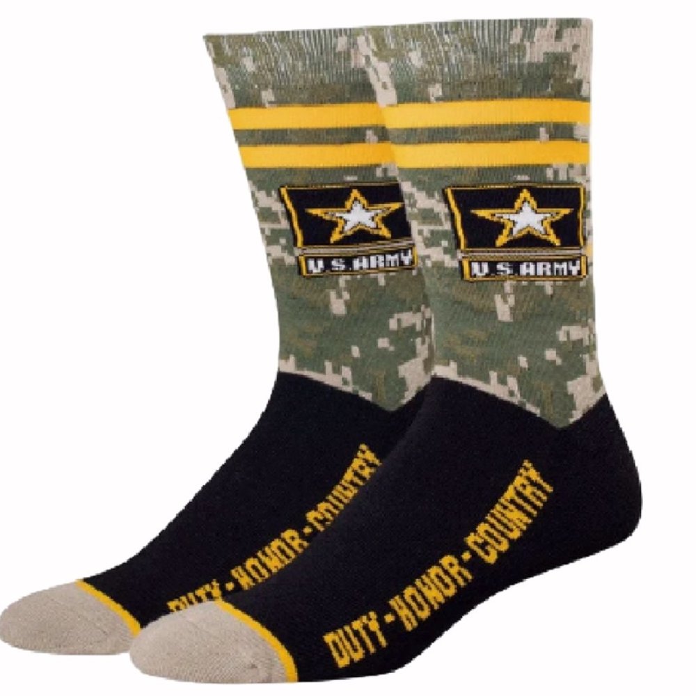 U.S. Army Duty, Honor, Country Athletic Crew Socks - NEW Fast Ship